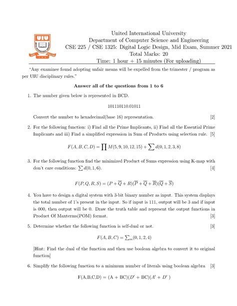 what are the next 7 readings? (B) A microcomputer . . Digital logic design exam questions and answers pdf